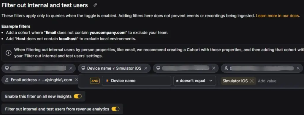 Filtering by device name