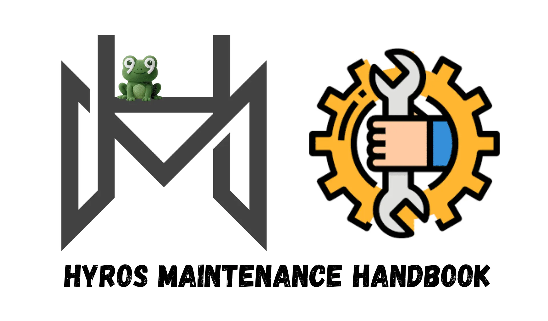 Hyros Maintenance Handbook cover with the Hyros logo and maintenance tools icon