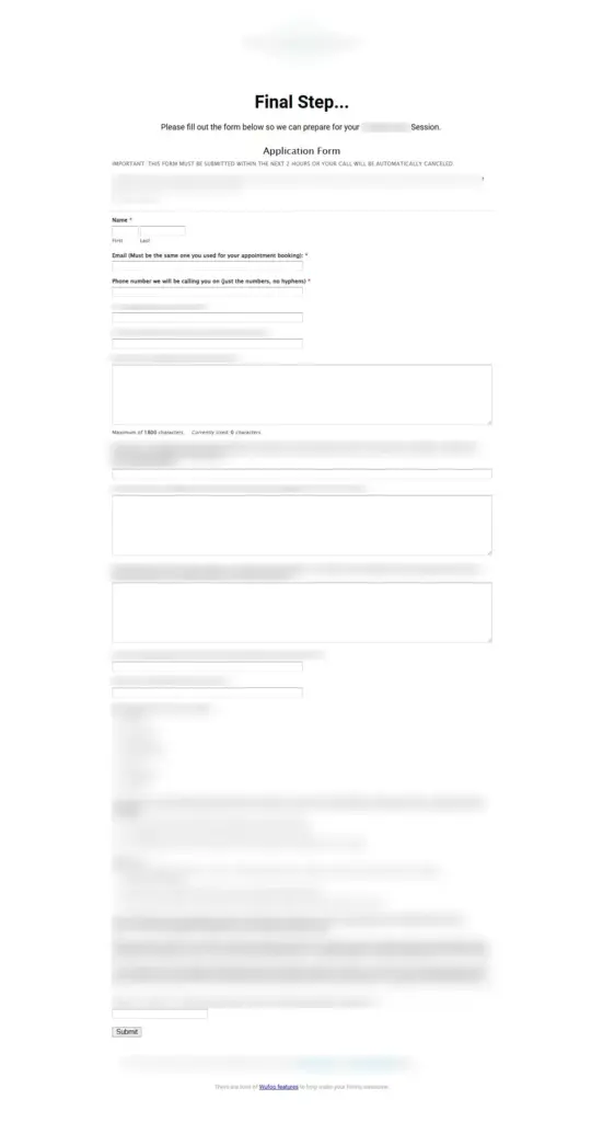 Application form